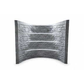 Window Well Supply Atlas Plastic Egress Well, Granite 66"W x 49.5" Proj x 64.5"D One-Piece Dual-Wall HDPE, Built-In Steps, Fits Windows Up to 5' Wide