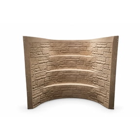 Window Well Supply Atlas Plastic Egress Well, Sandstone 66"W x 49.5" Proj x 64.5"D One-Piece Dual-Wall HDPE, Built-In Steps, Fits Windows Up to 5' Wide