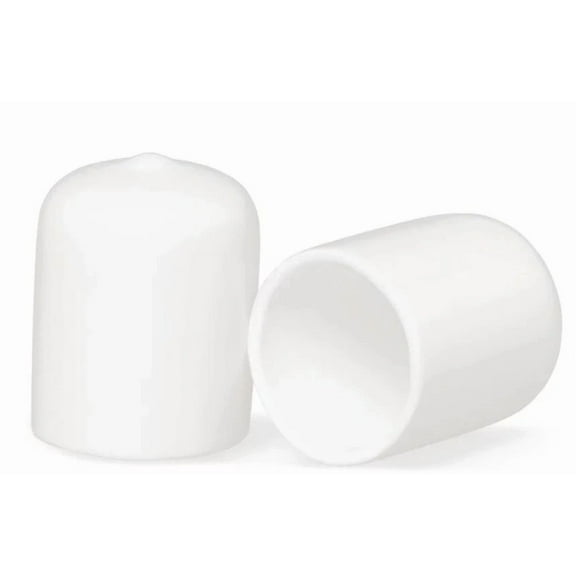 Window Wonder 3/4" Round White Vinyl End Cap Pipe Rubber Cover - 50 Count
