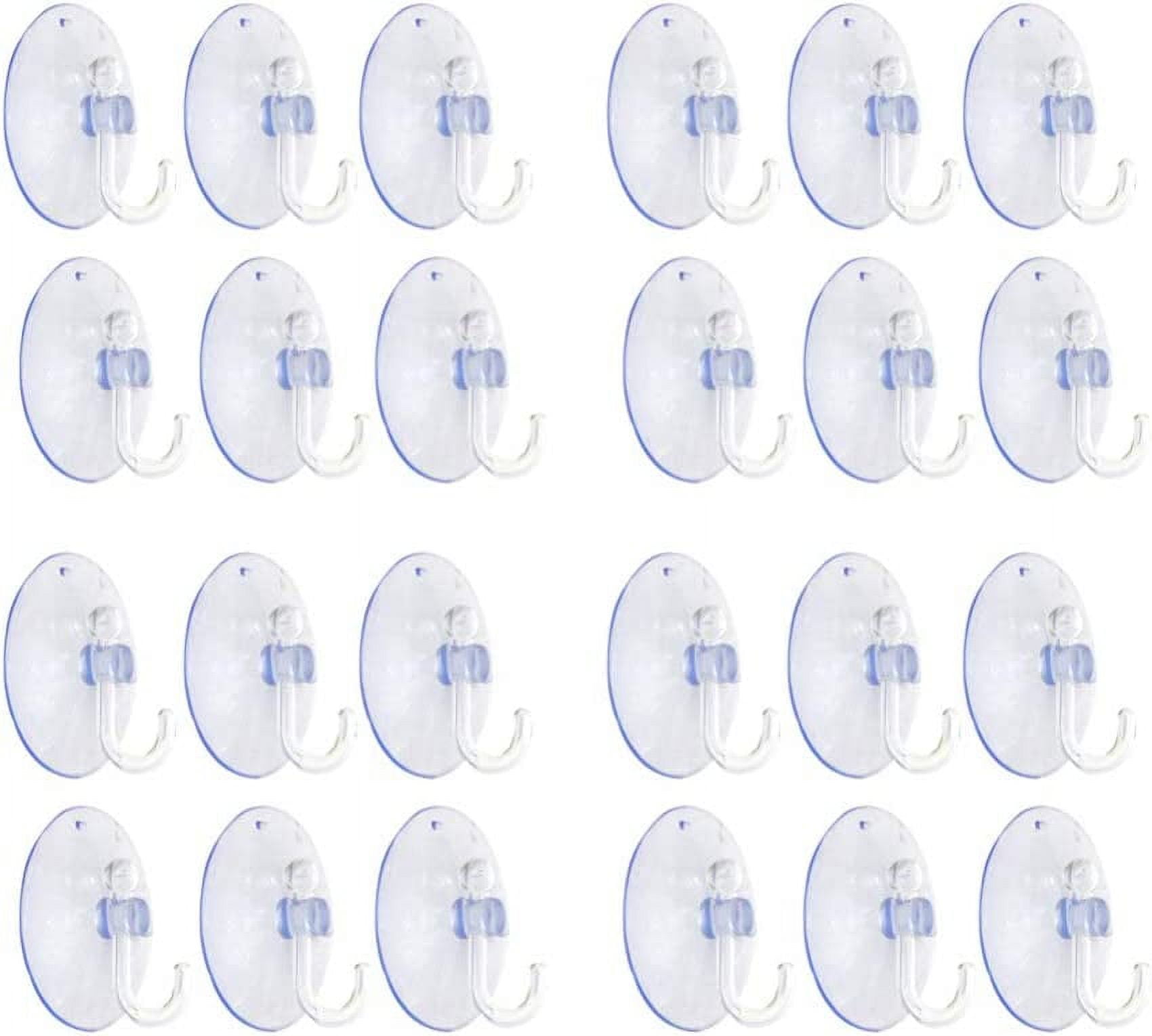Window Wreath Hanger 20pcs Plastic Suction Cups with Hooks Transparent