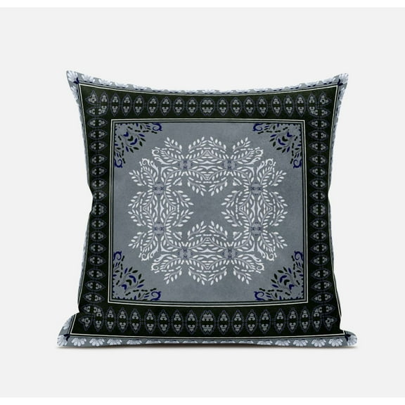 Window Wreath Palace Suede Zippered Pillow W Insert in Gray Green Pink 20 x 20