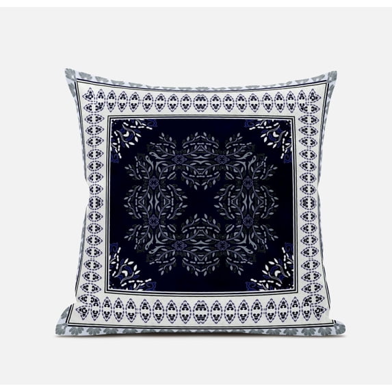 Window Wreath Palace Suede Zippered Pillow W Insert in Light Green Blue 18 x 18