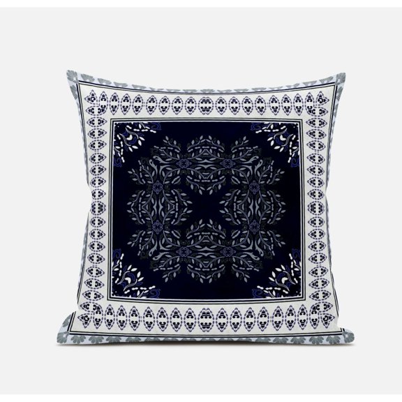 Window Wreath Palace Suede Zippered Pillow W Insert in Light Green Blue 20 x 20