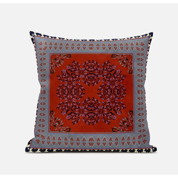 Window Wreath Palace Throw Pillow with Removable Cover in Blue Green 18x18