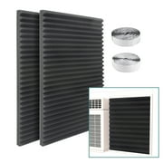 Window air conditioner side,2PIC Full Surround Insulation Panels Window Seal Kit, WinterSummer Winter Heat and Draft Insulating,Insulation Foam Material BLACK
