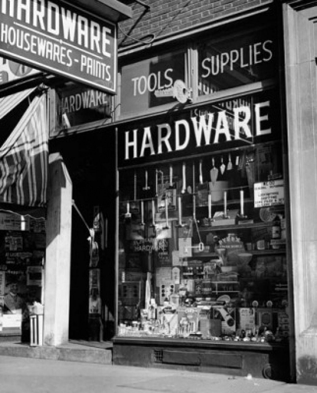 Window display of a hardware store Canvas Art - (24 x 36)