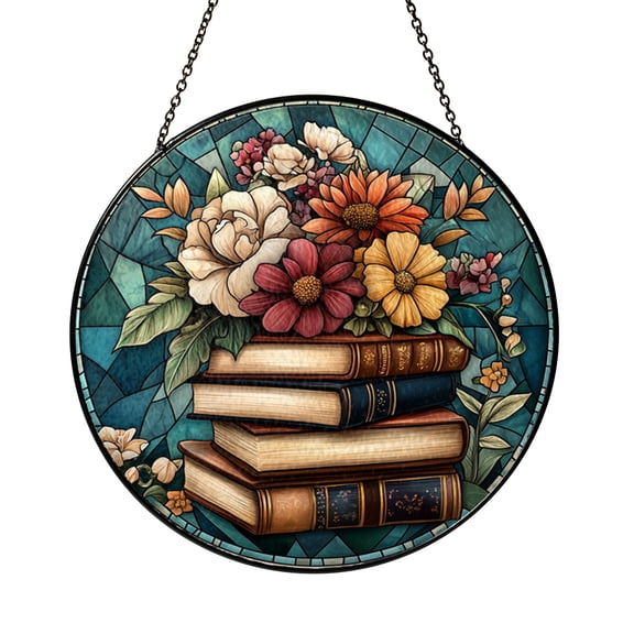 Window hanging book ornament, creative reading themed decor for fans of books and libraries