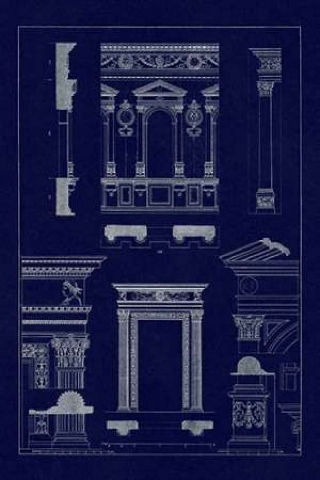Window in the Cortile of Dodges Palace Palazzo Vecchio and Santa Croce (Blueprint) Canvas Art - J Buhlmann (24 x 36)