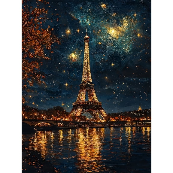 CSZPPQAF Eiffel Tower 5D DIY Diamond Painting Kits for Adults Beginners,Home Wall Decor 11.8x15.8inches.