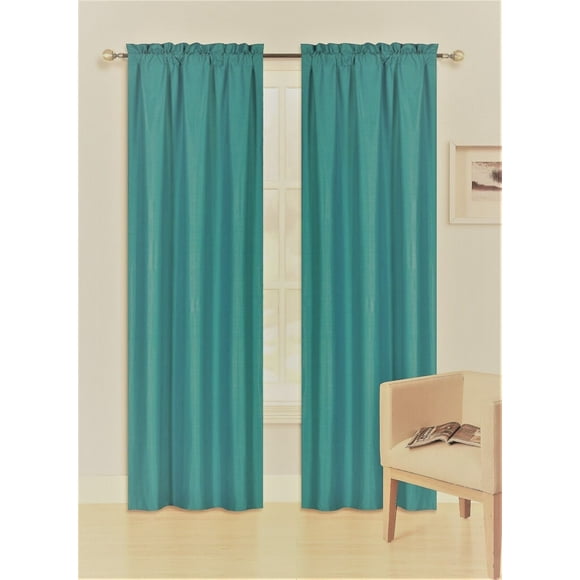 Window treatment R64 solid Teal 2pc drapes Foam Backing Insulated Window Dressing Curtain Set of 2 Lined Rod Pocket Panels 37"W X 63"L Each