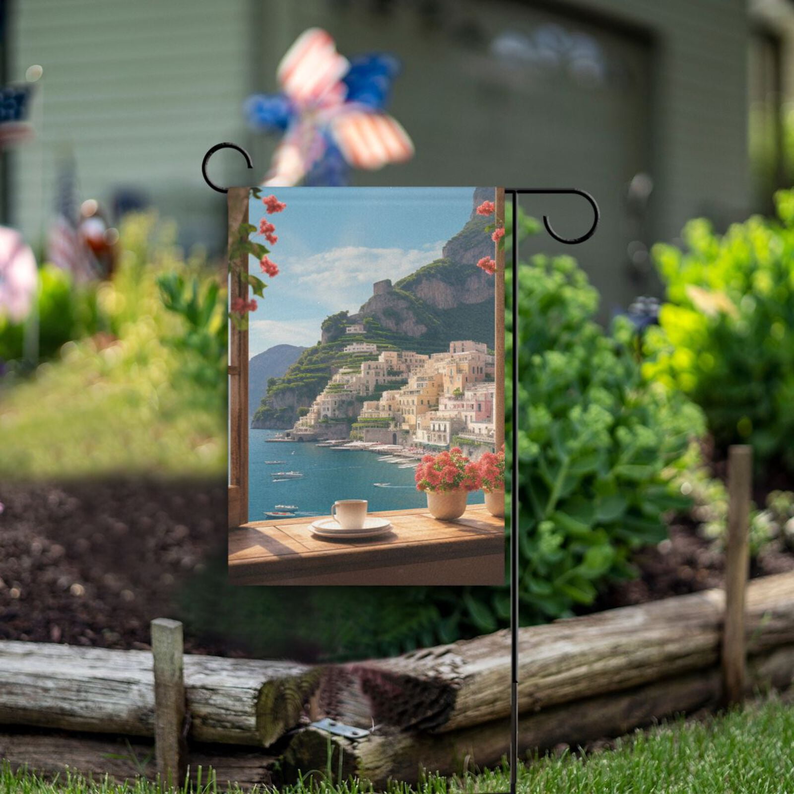 Vintage Italien-Flagge Gartenflagge – 30,5x45,7 Cm, Doppelseitig Bedruckt, Aus Jute, Wetterfest