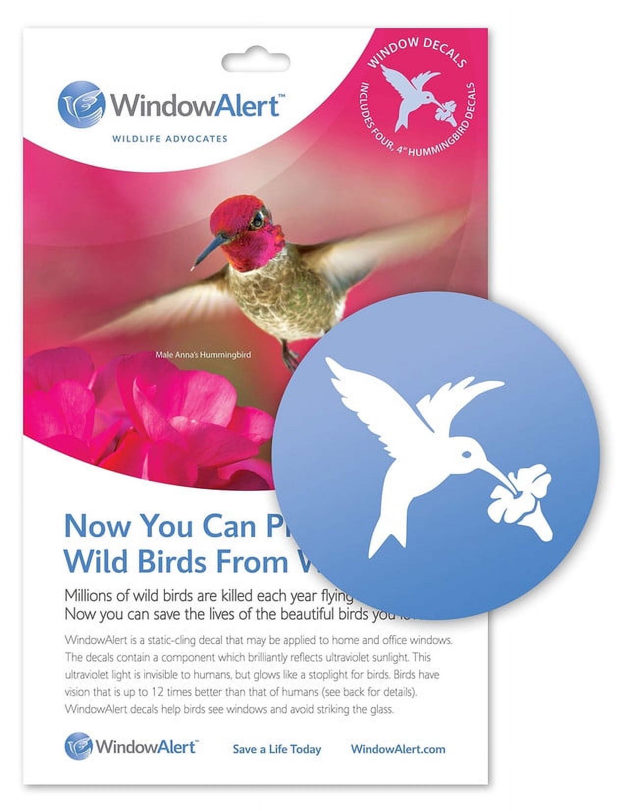 WindowAlert Hummingbird AntiCollision Decal UVReflective Window