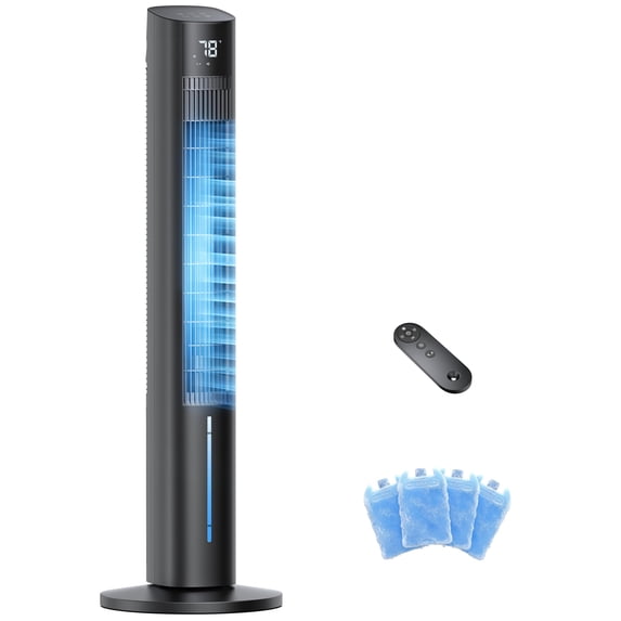 Windowless Portable Air Conditioners, 45" 3-IN-1 Evaporative Cooler for Room No window, 12H Timer & 60° Swing, 1.06Gal Water Tank & 4 Ice Packs, Quiet Portable ac Unit with Remote for Bedroom