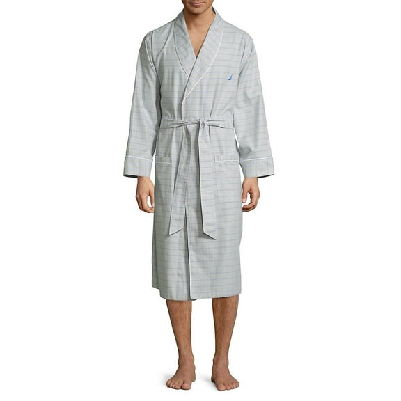 Windowpane Cotton Robe