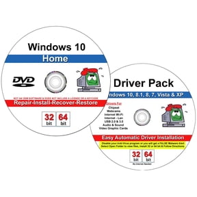 Windows 10 Home 32/64 Bit Install Repair Recover Restore DVD Plus Drivers