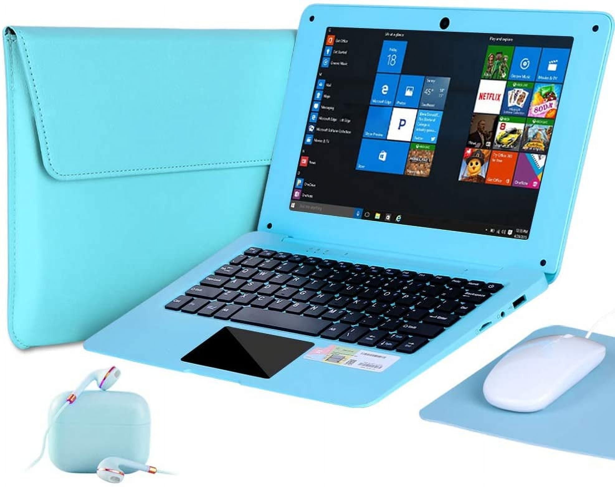 Windows 10 Laptop 10.1 Inch Quad Core Notebook Slim and Lightweight Mini Netbook Computer with Netflix YouTube Bluetooth WiFi Webcam HDMI and Laptop