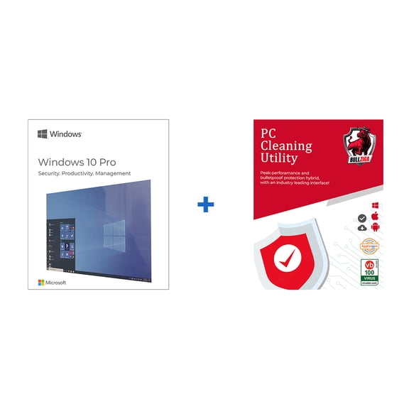 Windows 10 Pro 64-BIT (USB) with BullZIGA PC Cleaning Utility