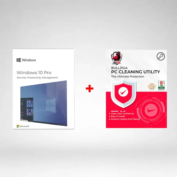 Windows 10 Pro 64-BIT (USB) with BullZIGA PC Cleaning Utility
