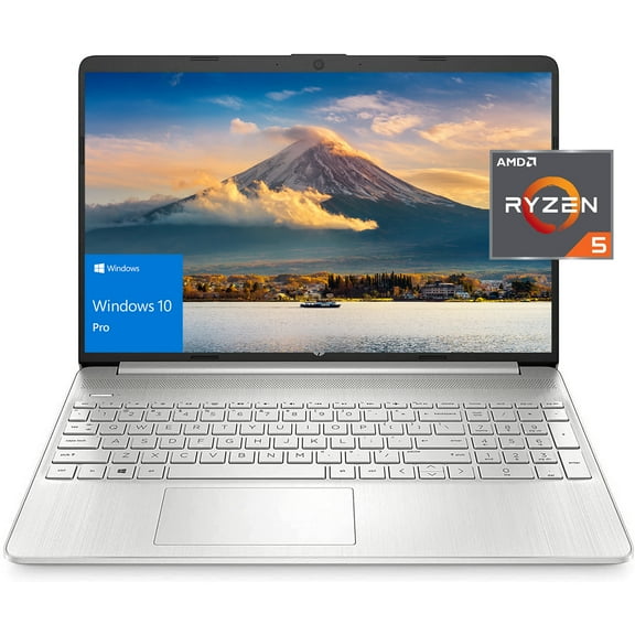 [Windows 10 Pro] HP 15.6" FHD Business Laptop Computer, AMD 6-Cores Ryzen 5-5500 up to 4.0GHz, 32GB RAM, 512GB SSD, Bluetooth, WiFi, HDMI, USB-C, Silver, w/Office Accessories