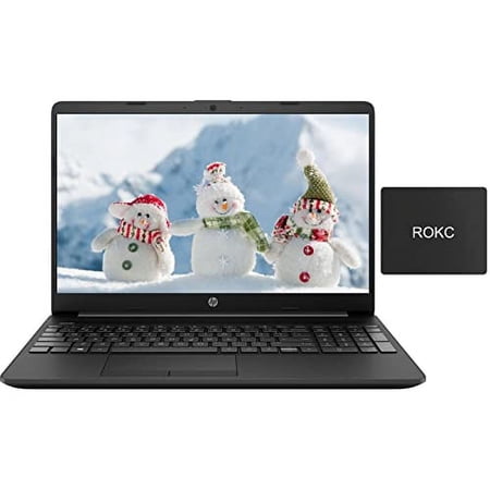 [Windows 11] 2021 HP 15 Thin Laptop, Intel N4020, 8GB RAM 512GB SSD Webcam, Wi-Fi, Dual Core up to 2.8 GHz, 15.6 FHD Micro-Edge Display, HP Fast Charge, Zoom Ready, Black, Bundle with ROKC MP