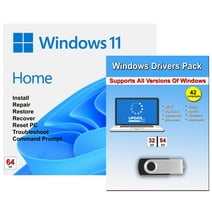 Windows 11 Home 64 Bit USB with Key Install Repair Recover Restore & Drivers Pack, 2 Pack