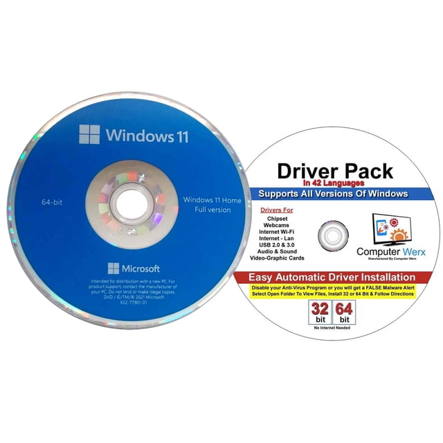 Windows 11 Home OEM 64 Bit DVD & Drivers Pack - Walmart.com