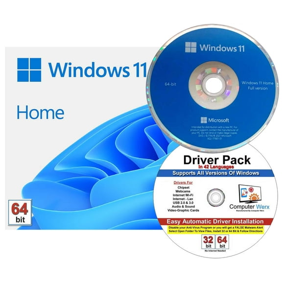 Windows 11 Home OEM 64 Bit DVD & Drivers Pack