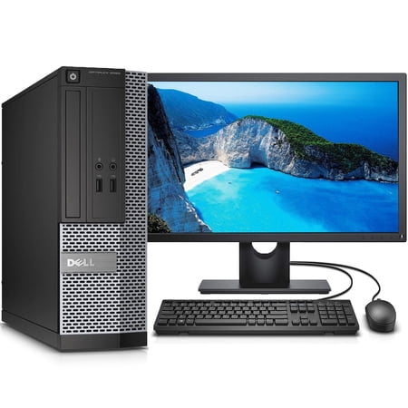 Windows 11 Pro Dell OptiPlex 9020 Desktop Computer, Intel Core i5 i5-4590 Quad-core (4 Core) 3.30 GHz, 8GB RAM DDR3 SDRAM, 500GB HDD, Small Form Factor, Black, Gray with 19" LCD Monitor