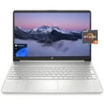 thumbnail image 1 of [Windows 11 Pro] HP 15 15.6" FHD Business Laptop, 6-core AMD Ryzen 5 5500U Processor, 8GB RAM, 256GB SSD, AMD Radeon Graphics, Bluetooth, WiFi, HDMI, USB-C, Silver, 1 of 7