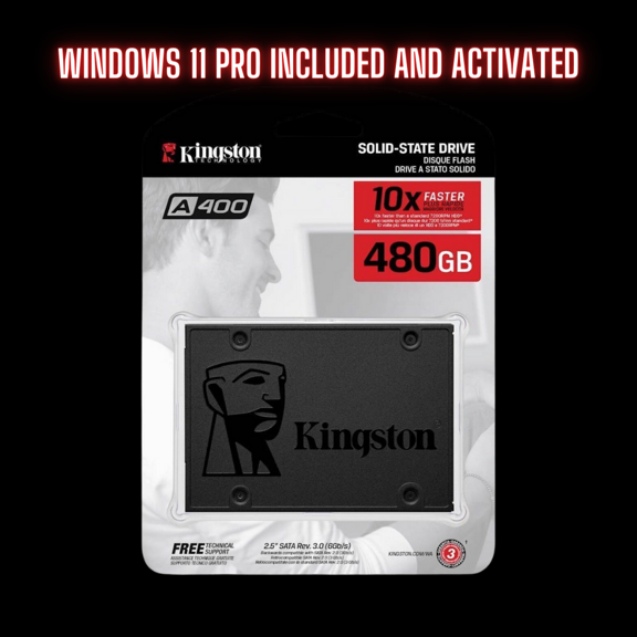 (Windows 11 Pro Installed and Activated) 480GB Kingston A400 SSD