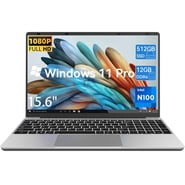 Windows 11 Pro Laptop 15.6inch, 12GB RAM 512GB SSD, 12th Gen Intel N100 Processor, 1920x1080, Webcam
