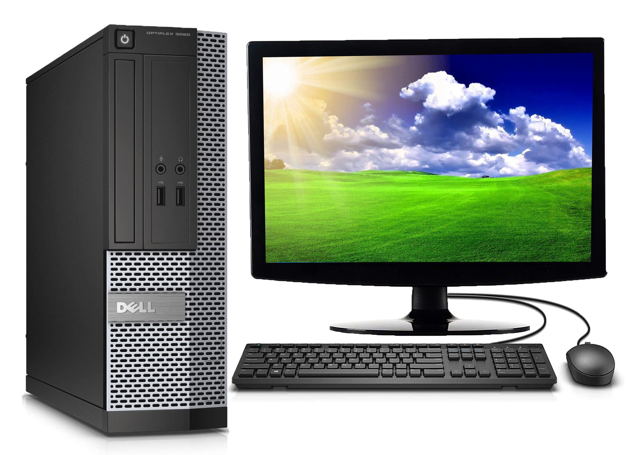 Windows 7 Pro Dell OptiPlex 3020 Desktop Computer, Intel Core i5 3.30 GHz,  16GB RAM DDR3 SDRAM, 2TB HDD, Small Form Factor, Black, Gray with 19