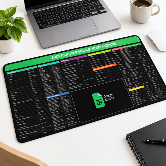 Windows (80 x 30 cm) Large Shortcut Mouse Pad for Excel Spreadsheet and Gaming