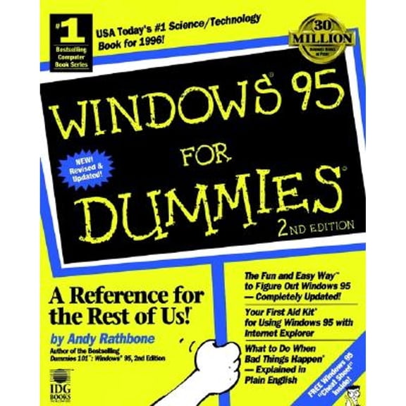 Pre-Owned Windows 95 For Dummies, by Rathbone, Andy, Paperback, Computing & Internet, English