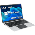 thumbnail image 1 of Windows 11 Laptop Computer 14.1 Inch Laptop Notebook PC Portable Traditional Laptop with 4GB DDR4 256GB SSD 2.4/5G WiFi BT4.0 HDMI USB 3.0, Large Battery Capacity, 1 of 9