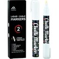 Windows Markers for Car, 2 Pack Washable Glass Pen, 36mm White Paint