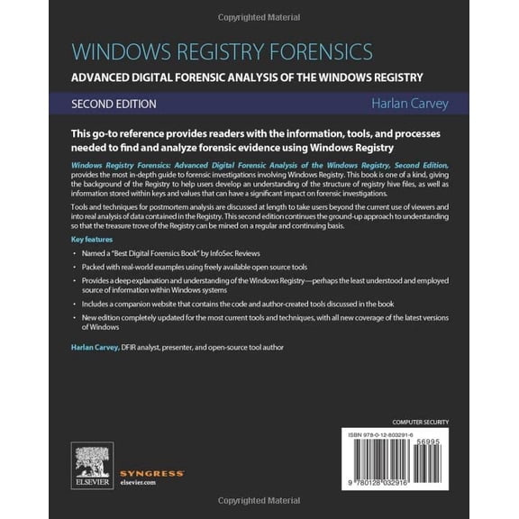 Pre-Owned Windows Registry Forensics: Advanced Digital Forensic Analysis of the Windows Registry (Paperback) 012803291X 9780128032916
