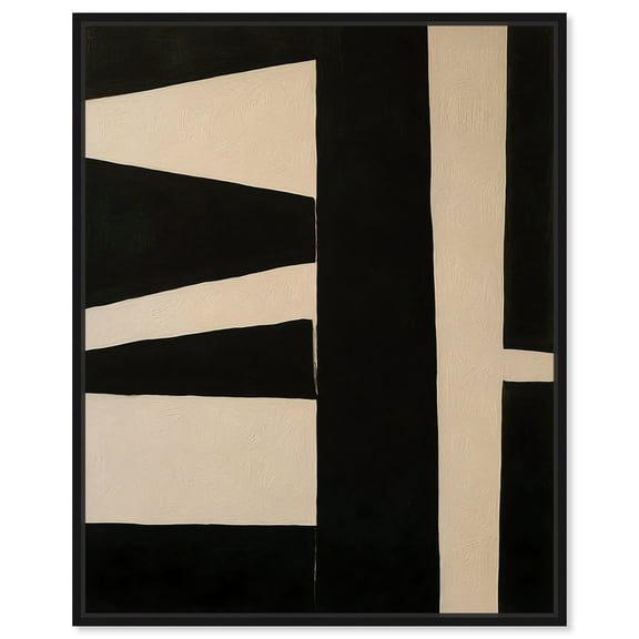 Windows With Frames Modern Earth Tone Abstracts Canvas Wall Art by Art Remedy, Black Floater Frame, 16"x20"