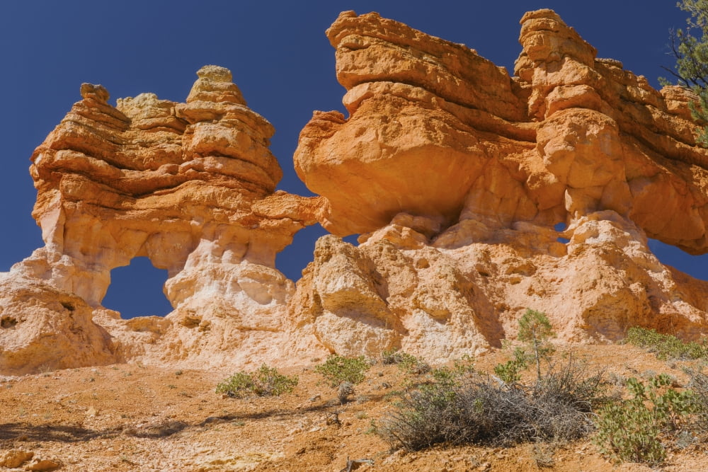 Windows in rock formation Bryce Canyon National Park Utah United States of America Canvas Art - Ronald Phillips Design Pics (38 x 24)