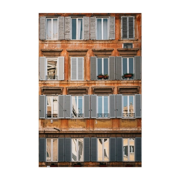 Windows of Rome - Rome Lazio Italy Photography Unframed Wall Art Print 12 x 18 inches