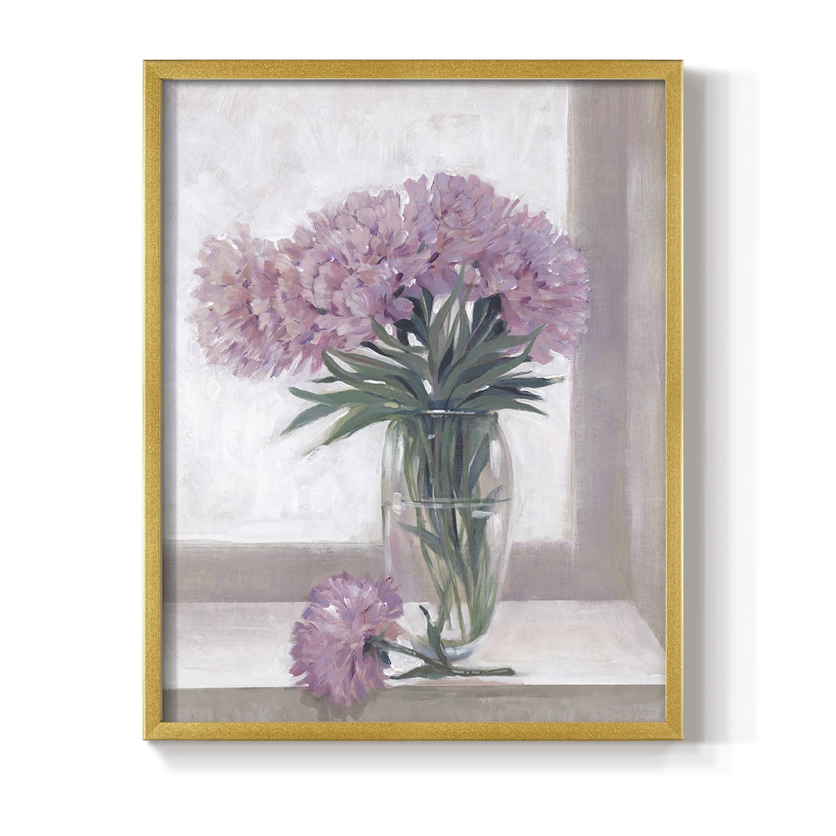 Windowsill Floral I Framed Print - Solid Wood in Single Picture Frame Solid Wood 2 Framed Print