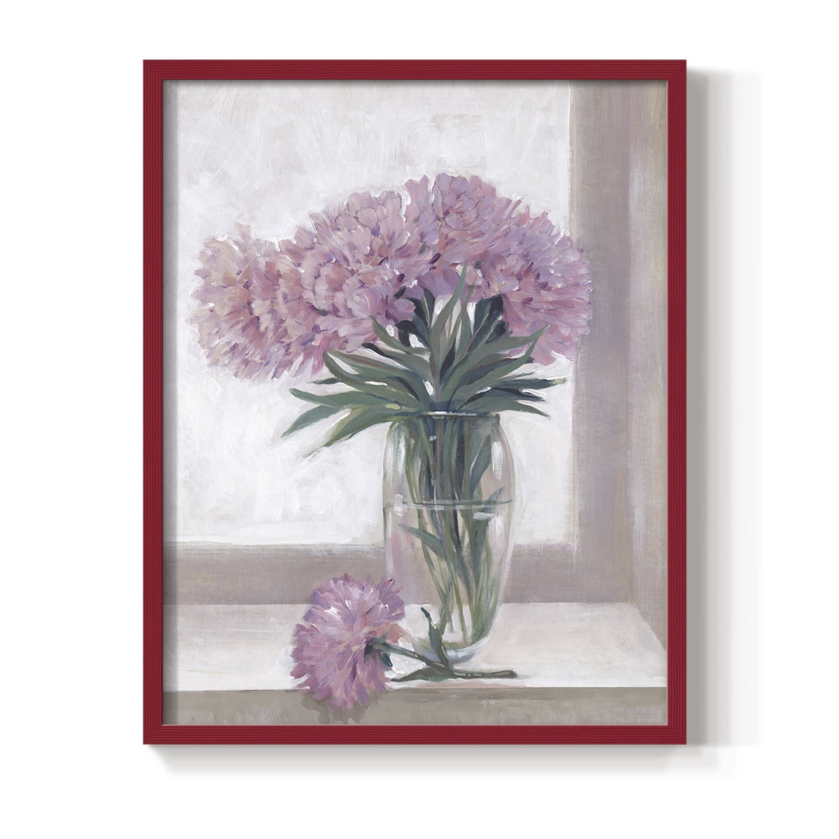 Windowsill Floral I Framed Print - Solid Wood in Single Picture Frame Solid Wood 2 Framed Print