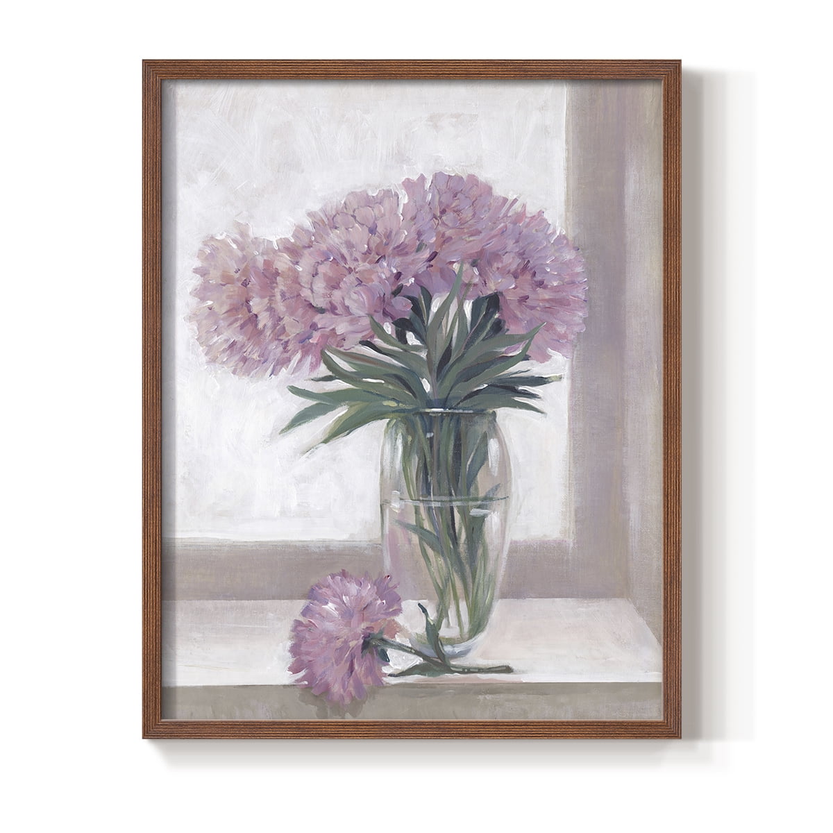 Windowsill Floral I Framed Print - Solid Wood in Single Picture Frame Solid Wood 2 Framed Print
