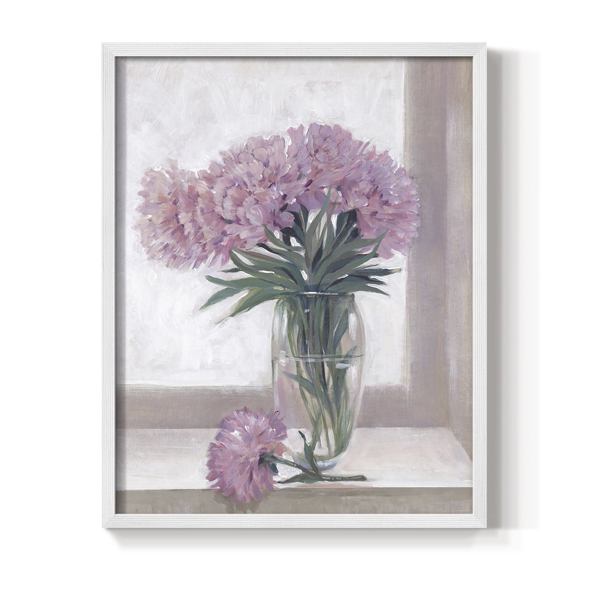Windowsill Floral I Framed Print - Solid Wood in Single Picture Frame Solid Wood 2 Framed Print