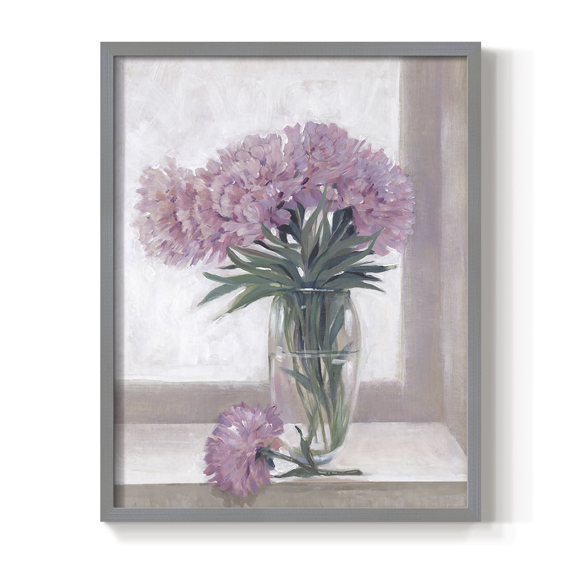 Windowsill Floral I Framed Print - Solid Wood in Single Picture Frame Solid Wood 2 Framed Print