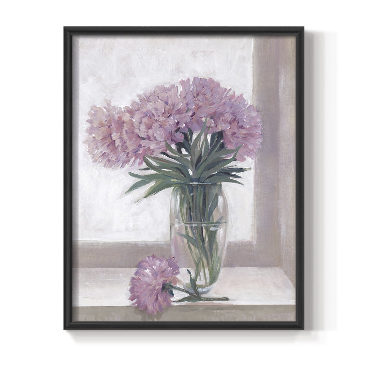 Windowsill Floral I Framed Print - Solid Wood in Single Picture Frame Solid Wood 2 Framed Print
