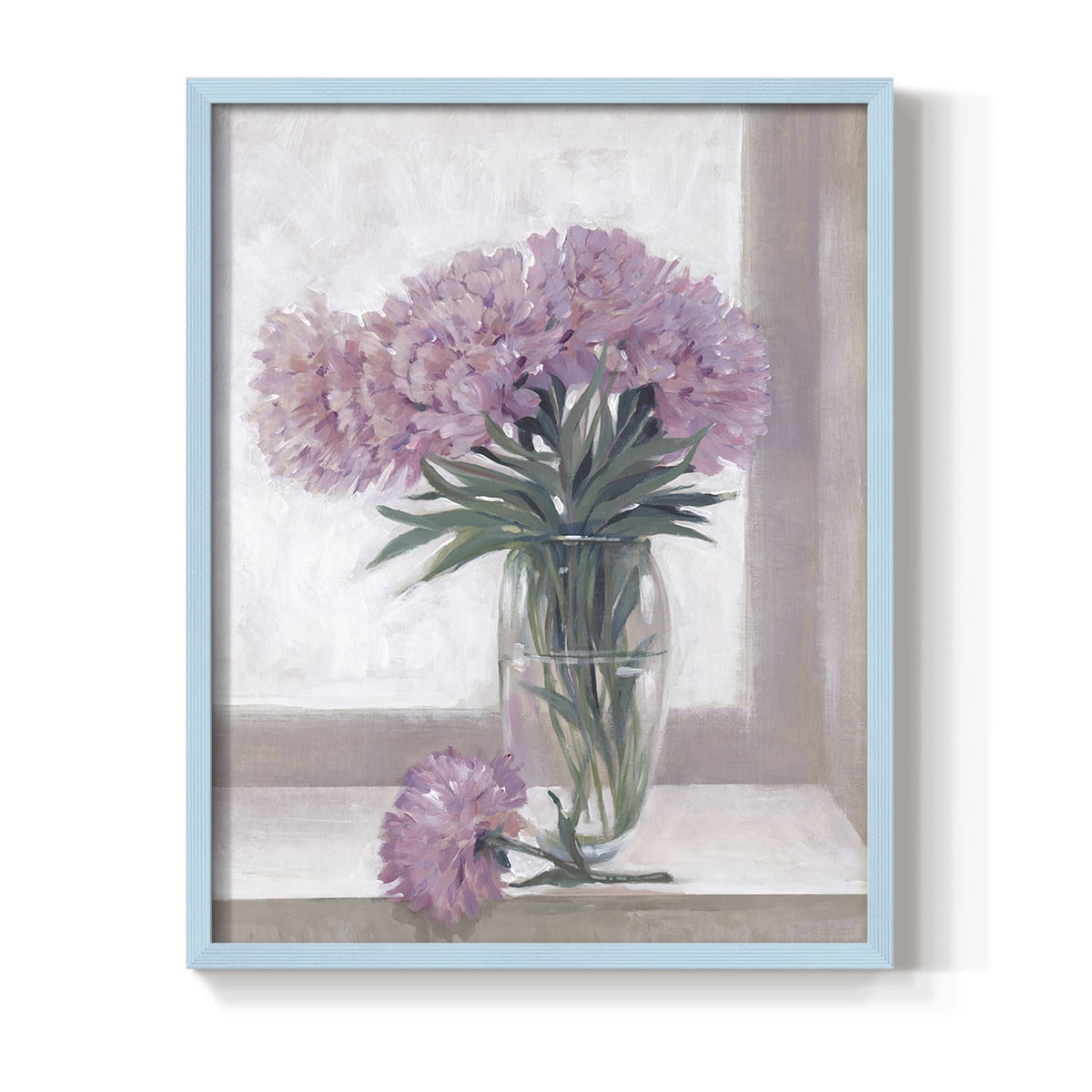Windowsill Floral I Framed Print - Solid Wood in Single Picture Frame Solid Wood 2 Framed Print