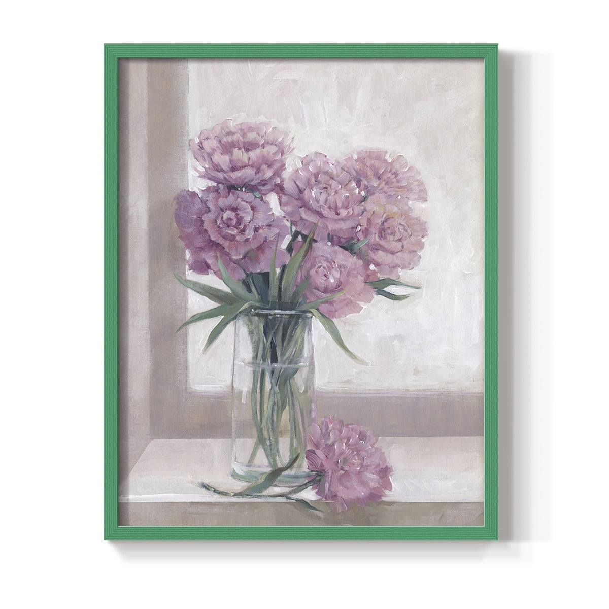 Windowsill Floral II Framed Print - Solid Wood in Single Picture Frame Solid Wood 2 Framed Print