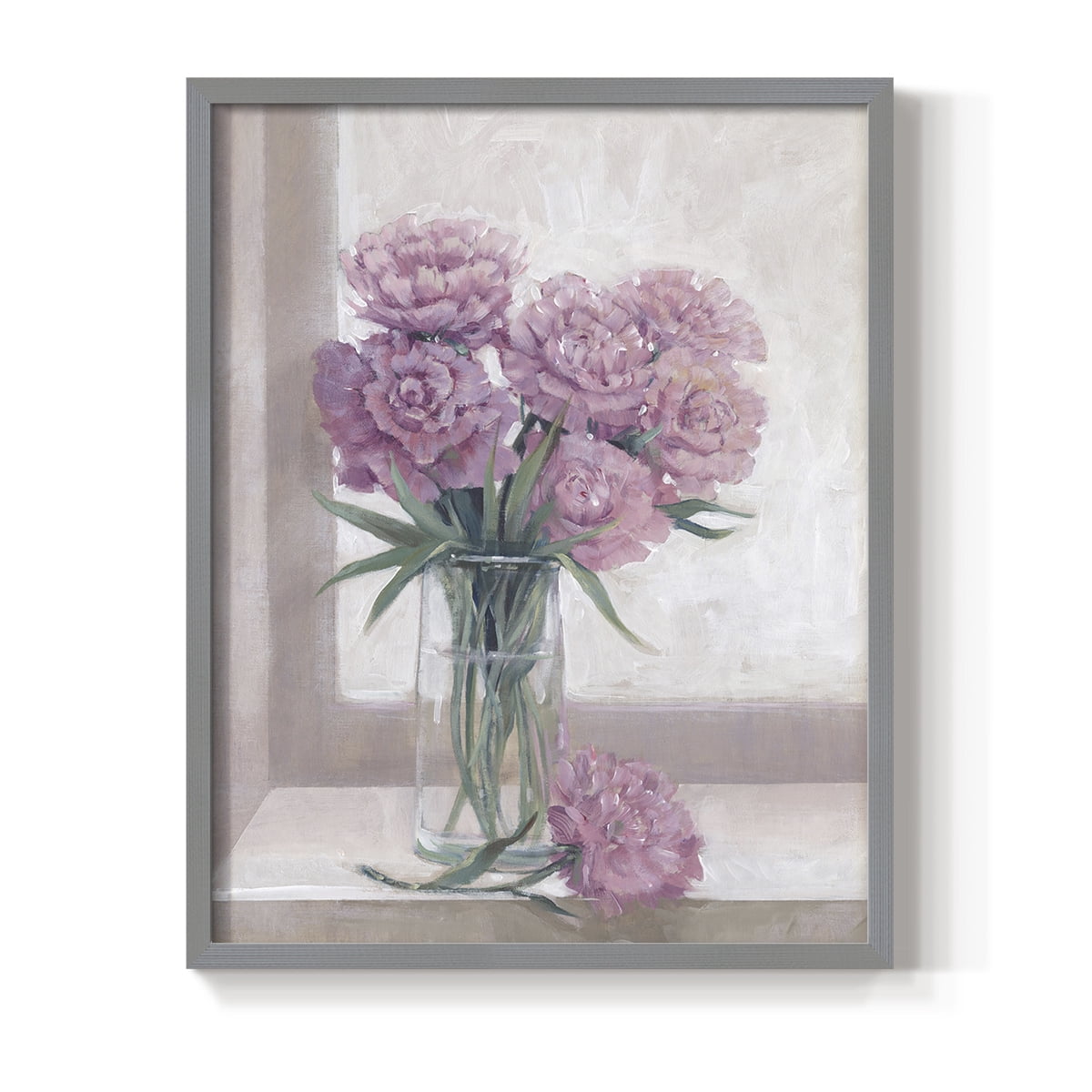 Windowsill Floral II Framed Print - Solid Wood in Single Picture Frame Solid Wood 2 Framed Print