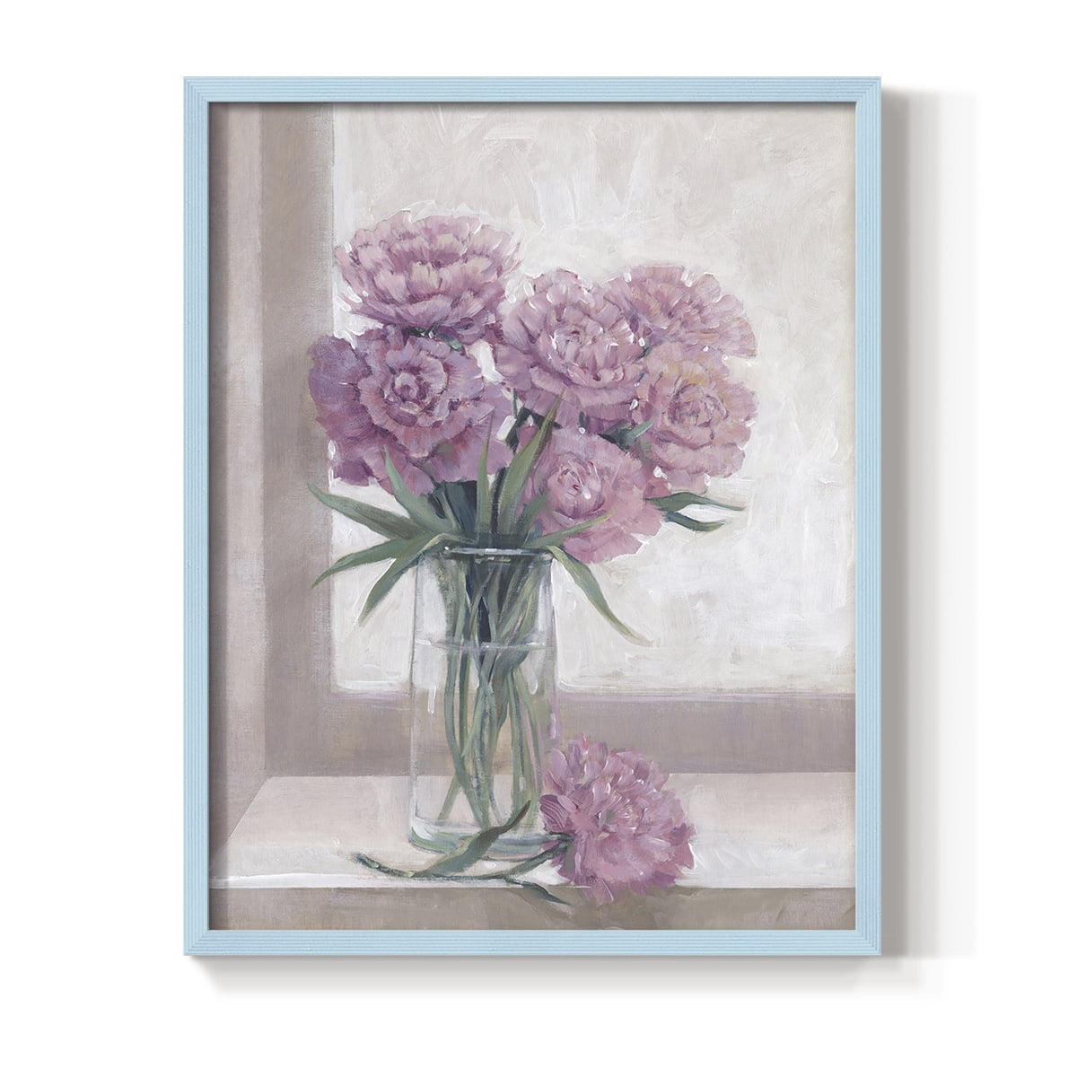 Windowsill Floral II Framed Print - Solid Wood in Single Picture Frame Solid Wood 2 Framed Print